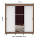 Ver imagem 4 de Guarda Roupa Casal Madesa Lyon 3 Portas de Correr com Espelho 2 Gavetas com Pés - Rustic/branco