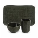 Ver imagem 1 de Conjunto Mesa Posta Comida Japonesa Sushi Cerâmica Verde 12PÇS Travessas Ramekins Copos Yunomi