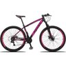 Bicicleta Aro 29 Dropp Z3 Câmbios Shimano 21V Freio Discos Suspensão Dianteira - Preto+Pink - 17 - 5