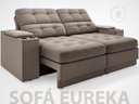 Ver imagem 3 de Sofá com Porta Copos e Carregador Usb Eureka 1,70m Assento Retrátil e Reclinável Velosuede