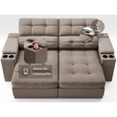Ver imagem 6 de Sofá com Porta Copos e Carregador Usb Eureka 1,70m Assento Retrátil e Reclinável Velosuede