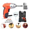 KIT PARAFUSADEIRA COM 45 ACESSORIOS 4.8V COM MALETA SEM FIO BATERIA RECARREGAVEL LUZ LED BITS E SOQU - 1