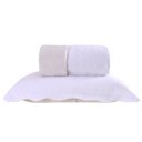 Ver imagem 1 de Kit 1 Colcha + 2 Porta Travesseiros Casal Dupla Fac Lotus Branco Com Cinza - Tessi