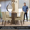Ver imagem 5 de Conjunto Sala de Jantar Mesa Tampo de Madeira 4 Cadeiras Rustic/crema/imperial Livia Madesa
