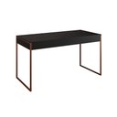 Ver imagem 3 de Escrivaninha Industrial Office Estudo Malta Preta 137x53cm com 1 Poltrona Preta Eames Eiffel Base Co