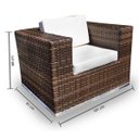 Ver imagem 2 de Conjunto de Sofá Fibra Sintética Quadrado - 1 Sofá 3L + 2 Poltronas + 1 Mesa Centro - Tecido Duna Cr