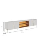 Ver imagem 3 de Rack Bancada Maggiore 2.4 com Aparador Buffet Sena com Led Off White Matte Freijó - Colibri