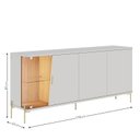 Ver imagem 5 de Rack Bancada Maggiore 2.4 com Aparador Buffet Sena com Led Off White Matte Freijó - Colibri