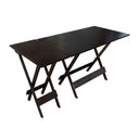 Ver imagem 1 de Conjunto de Mesa Dobrável 120x70 em Madeira Maciça com Mesa Aparador - Tabaco - Marrom