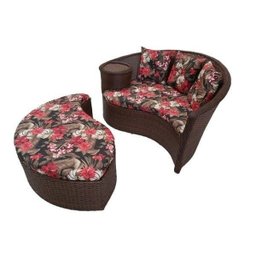 Chaise Orbit com Puff - Tecido Maui Preto - 2