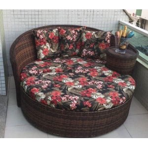 Chaise Orbit com Puff - Tecido Maui Preto