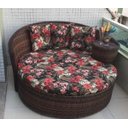 Ver imagem 1 de Chaise Orbit com Puff - Tecido Maui Preto