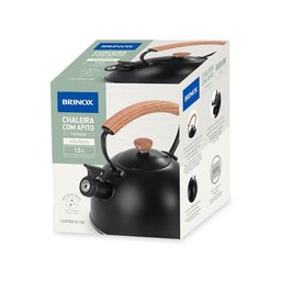 Chaleira Inox com Apito de Indução Preto Roma Vintage 1,5l - Brinox - 7