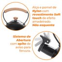 Ver imagem 2 de Chaleira Inox com Apito de Indução Preto Roma Vintage 1,5l - Brinox