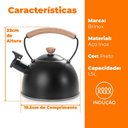 Ver imagem 5 de Chaleira Inox com Apito de Indução Preto Roma Vintage 1,5l - Brinox