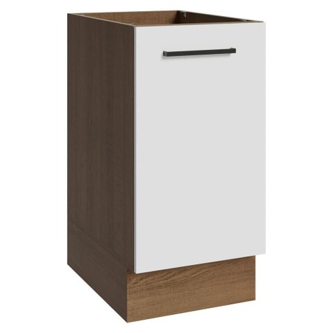 Balcão de Cozinha 40 cm 1 Porta (sem Tampo) Rustic/Branco Agata Madesa