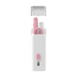 Kit de Limpeza 7 em 1 Multifunção Teclado Fones PC Celulares - Rosa