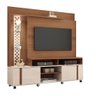 Estante Home Theater Mary para Sala de TV/ Recepção Nature/ Off White - Bela Móveis - 1