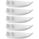 Ver imagem 1 de Kit 6 Barcas para Sushi Sashimi Melamina Branca Comida Japonesa Gourmet Mix