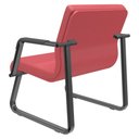 Ver imagem 6 de Cadeira de Escritório Recepção com Braço Fixa Preta Lev P03 Vinil Vermelho - Lyam Decor