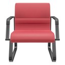 Ver imagem 1 de Cadeira de Escritório Recepção com Braço Fixa Preta Lev P03 Vinil Vermelho - Lyam Decor