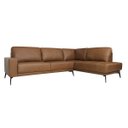 Ver imagem 1 de Sofá de Couro Rubi 2 Lugares com Chaise Direita Soft Mel - Mempra Design