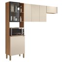 Ver imagem 1 de Armário de Cozinha Compacta 251cm Laura Plus Soft/freijó Z06 - Mpozenato