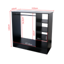 Ver imagem 4 de Balcão Expositor Arara Central com Cabideiro e Nichos para Loja G2 Preto