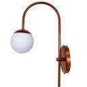 Ver imagem 1 de Arandela Arqueada Cobre Globo Vidro Branco Leitoso G9