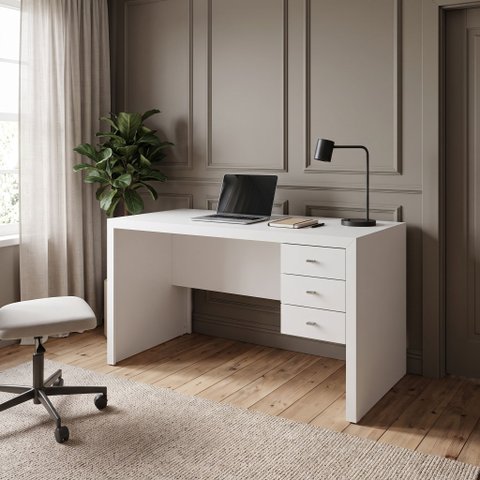 Mesa Escrivaninha Home Office 3 Gavetas 155cm