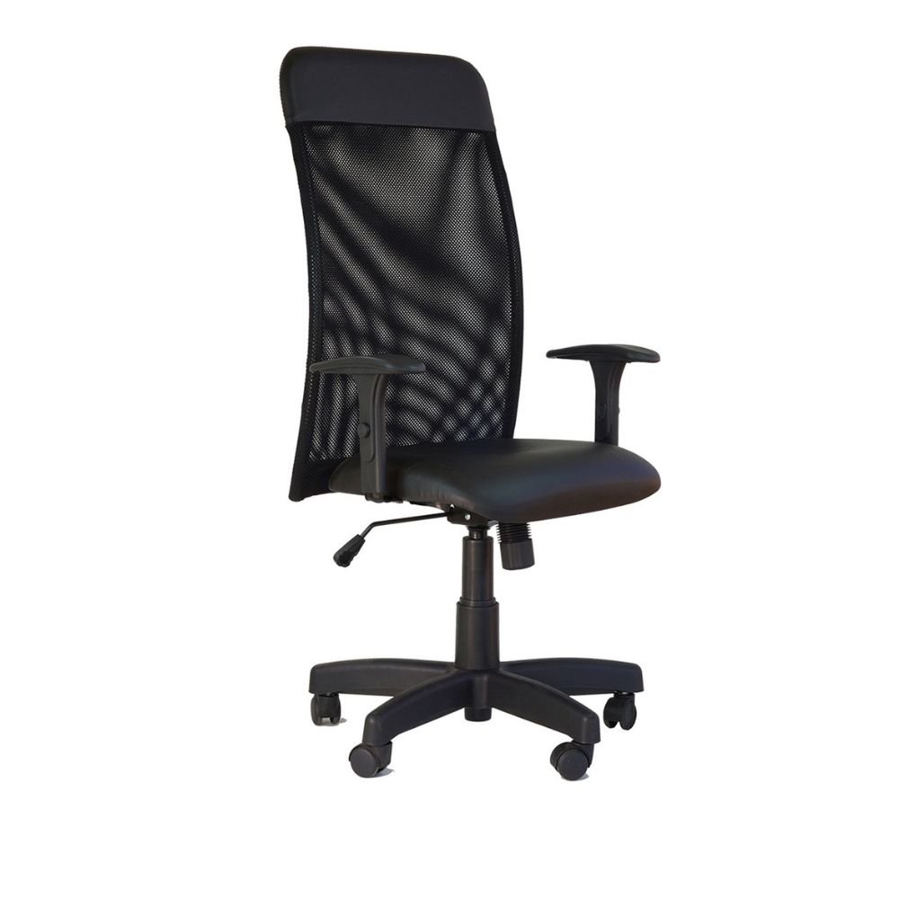 Cadeira de escritório Presidente Sun preta Invicta Office nylon com tela - mesh - 1