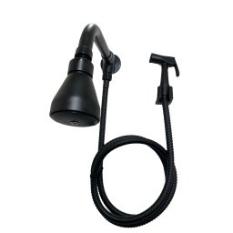 Ducha Chuveiro Preto Samer Metais com Desviador Redondo em Metal Inox - 3
