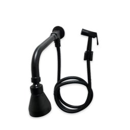 Ducha Chuveiro Preto Samer Metais com Desviador Redondo em Metal Inox - 5