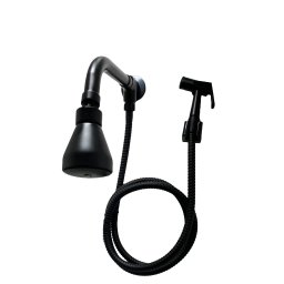 Ducha Chuveiro Preto Samer Metais com Desviador Redondo em Metal Inox - 6