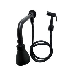 Ducha Chuveiro Preto Samer Metais com Desviador Redondo em Metal Inox - 4