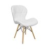 Cadeira Estofada Eiffel Slim Wood Pés de Madeira Branco - 1