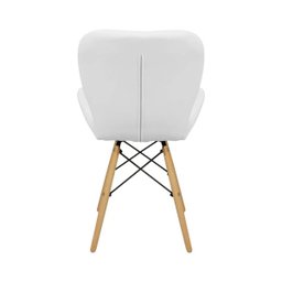 Cadeira Estofada Eiffel Slim Wood Pés de Madeira Branco - 6
