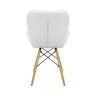 Cadeira Estofada Eiffel Slim Wood Pés de Madeira Branco - 6