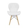 Cadeira Estofada Eiffel Slim Wood Pés de Madeira Branco - 4