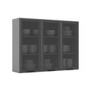 Ver imagem 1 de Módulo Cozinha Henn Belize Armário 3 Portas c/Vidro Cinza