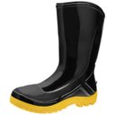 Ver imagem 1 de Bota Pvc Vulcaflex Preta com Solado Amarelo N44 Cano Médio Marluvas