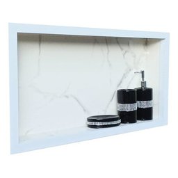 Nicho em Porcelanato para Banheiro Branco Carrara 60x32cm - 2