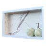 Nicho em Porcelanato para Banheiro Branco Carrara 60x32cm - 6