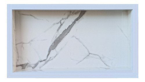 Nicho em Porcelanato para Banheiro Branco Carrara 60x32cm - 8