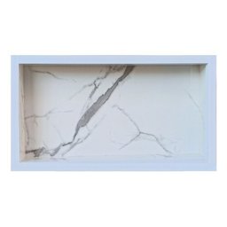 Nicho em Porcelanato para Banheiro Branco Carrara 60x32cm - 8