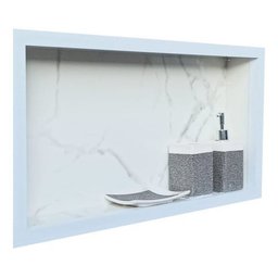 Nicho em Porcelanato para Banheiro Branco Carrara 60x32cm - 5