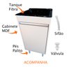 Tanque de Lavar Roupas em Fibra Reforçada 25L Gabinete MDF Cor:Preto - 3