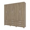 Guarda Roupa Casal 06 Portas 09 Gavetas Noruega Henn Rústico - 1