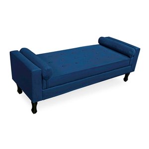 Calçadeira Baú Felix King Size 195cm Suede - Ecotec Decor:Azul Marinho