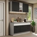 Ver imagem 1 de Armário de Cozinha Compacta 150cm Branco/Preto Agata Madesa 01